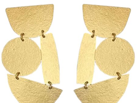 18k Gold Plated Brass Masha Texture Earrings Online