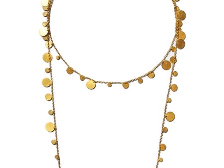 22k Yellow Gold Irregular Sequin Necklace Sale