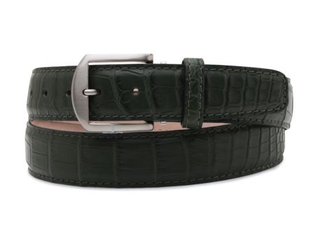 Alligator Belt in Dark Green Cheap