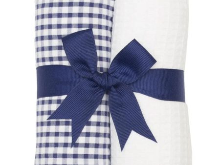 Navy Check Set of Two Burps Hot on Sale