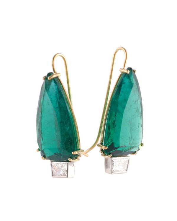 Zambian Emerald and Diamond Earrings Cheap