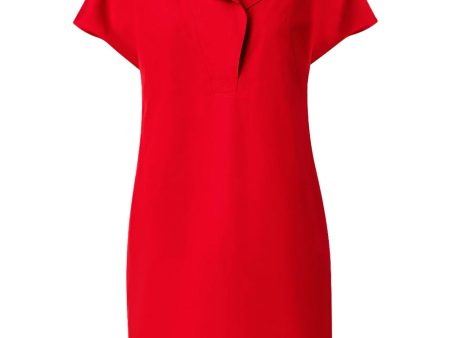 Red Techno Crepe Mini Dress Discount