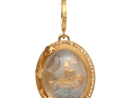 Antiquity Small Boat Aquamarine Pendant For Sale