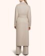 Beige Tie Waist Long Overcoat Online now