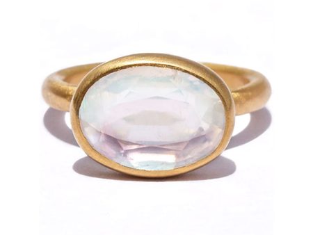 22k Yellow Gold Princess Moonstone Ring Fashion