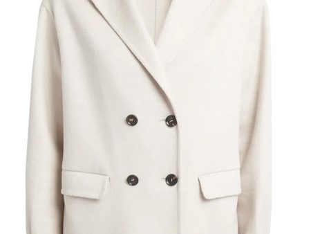 Beige Cashmere Double Breasted Jacket Online Hot Sale