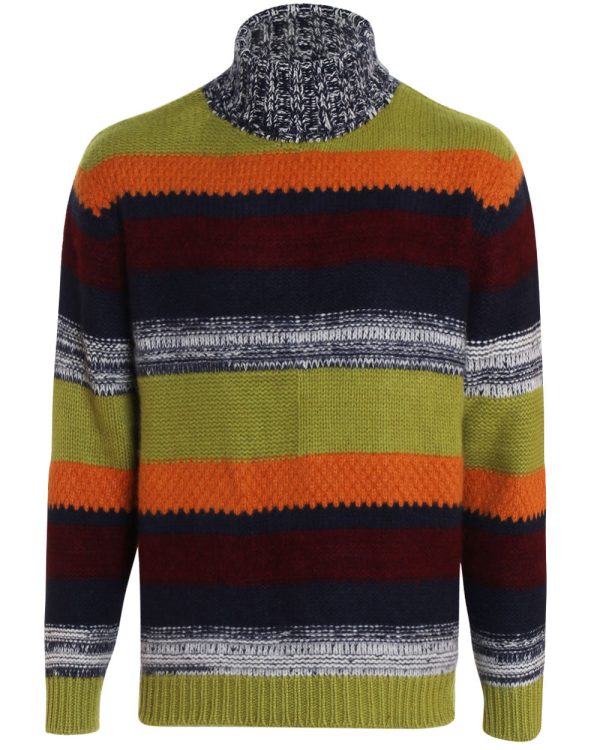 Multicolor Languid Knit Turtleneck Cheap