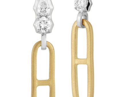 Poppy Two Tone Chain Drop Earrings Online Sale