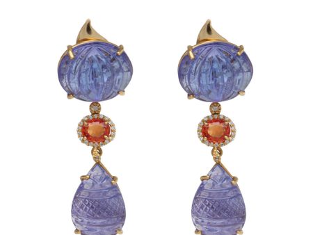 Affinity Tanzanite and Orange Sapphire Earrings Fashion