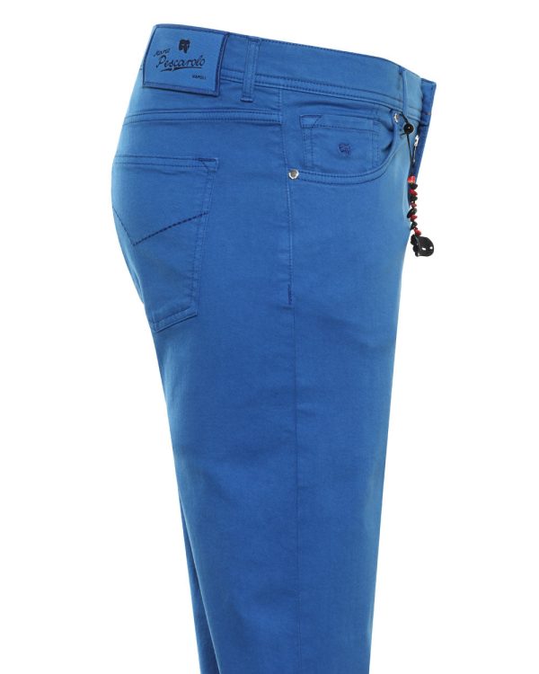 Cotton Blend Stretch Denim Pant in Bright Blue Fashion