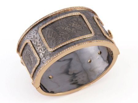 Yellow Gold and Diamond Cuff on Sale