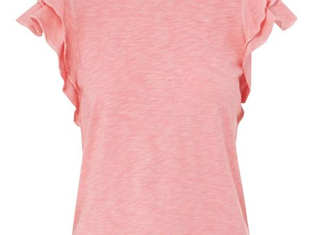 Akeela Flutter-Sleeve Tee in Peony For Sale