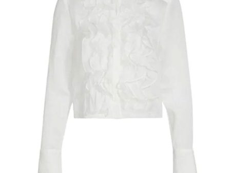 White Patti Shirt in Hammered Organza Online