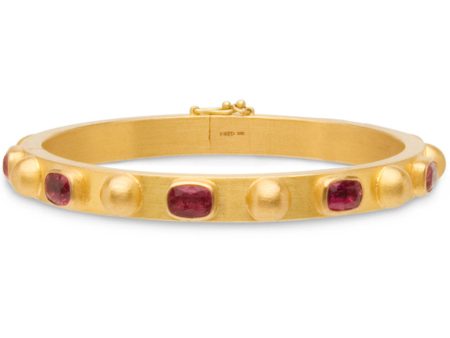 22k Yellow Gold Inca Spinel Bracelet For Sale