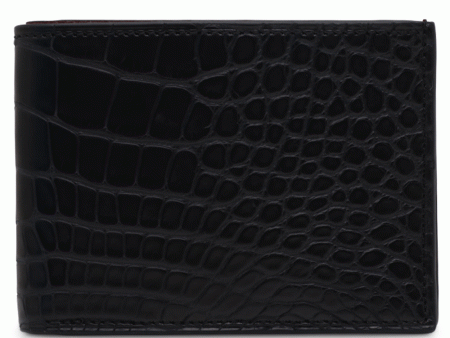 Alligator Bifold Wallet in Black Online Hot Sale