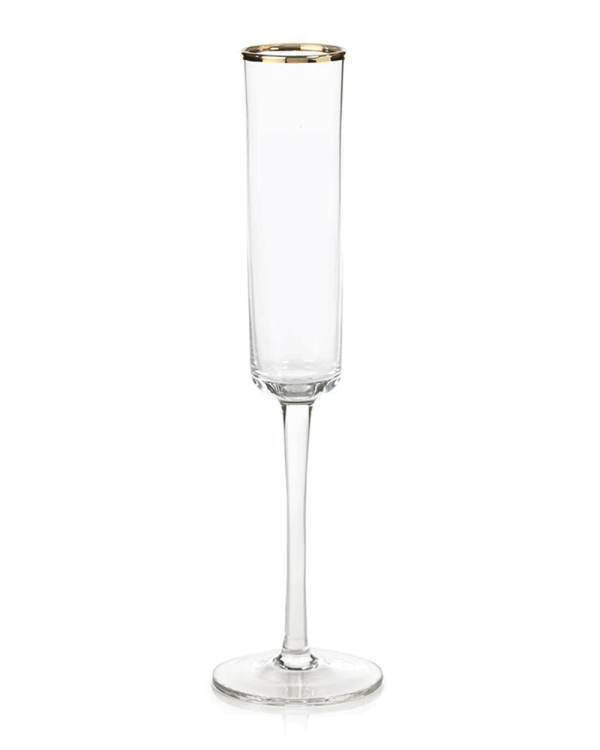 Optic Champagne Flute with Gold Rim For Discount