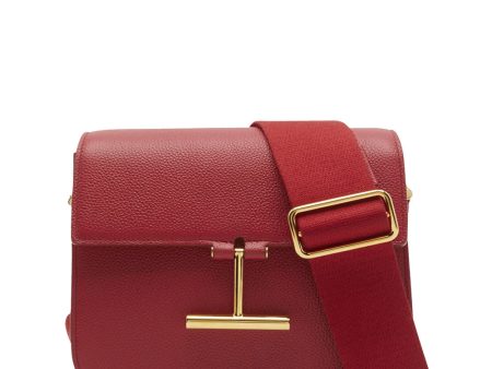 Tara Mini Grain Leather Crossbody in Red Online