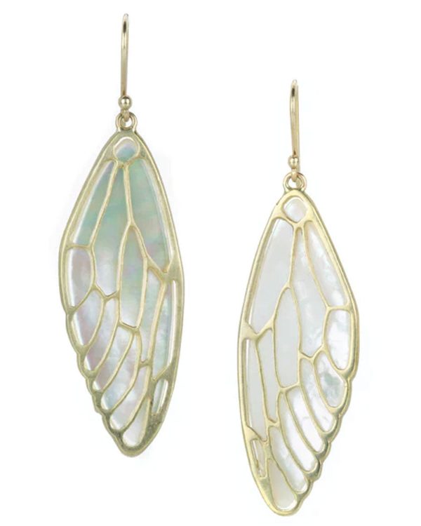 Mother of Pearl Cicada Wing Earrings For Cheap