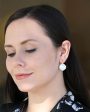 White Mother of Pearl Rose Petal Earrings Fashion