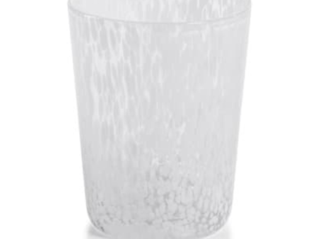 Gigi Speckled Glass Tumbler in White For Discount