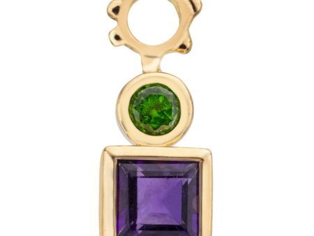 18k Yellow Gold Green Diopside Hoop Charm Discount