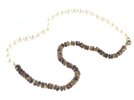 Akoya Pearl and Opal Bead Necklace Online