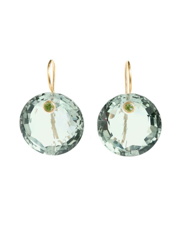 22k Yellow Gold XL Gem Earrings Discount