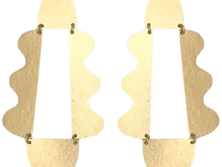 18k Gold Plated Brass Matisse Texture Earrings Online now