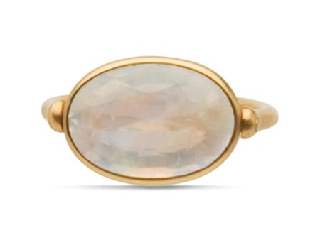 22k Yellow Gold Swivel Moonstone Ring on Sale