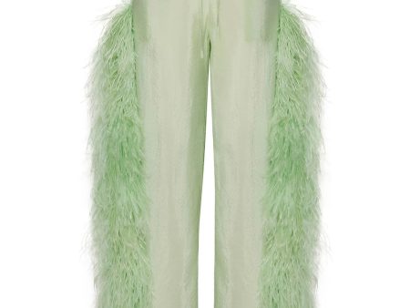 Aloe Sheer Cinched Drawstring Feather Pant Online Sale