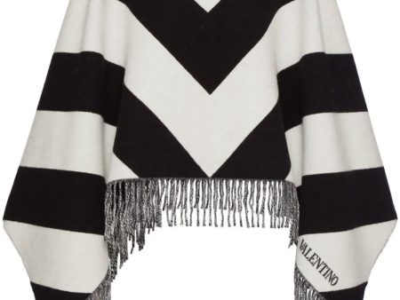 Chevron Stripe Wool and Cashmere Shawl For Cheap