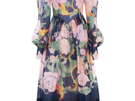 Adorn Print in Virtue Jordana Structured Shoulder Dress Cheap