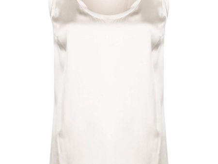 Natural Silk Scoop Neck Tank For Sale