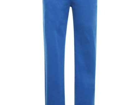 Cotton Blend Stretch Denim Pant in Bright Blue Fashion