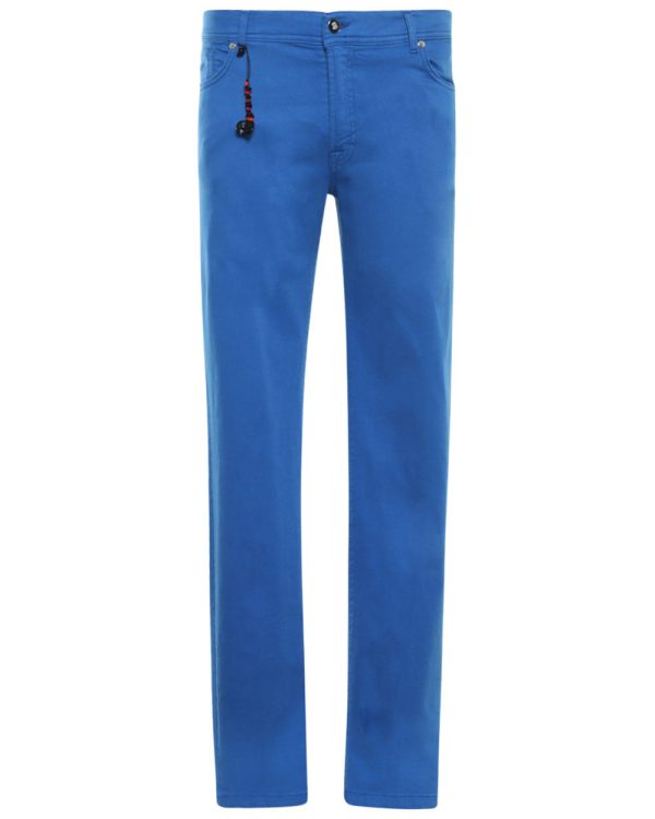 Cotton Blend Stretch Denim Pant in Bright Blue Fashion