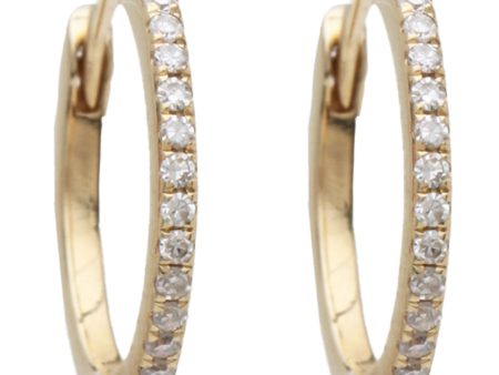 Yellow Gold Diamond Huggie Hoop Earrings Sale