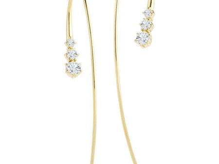 Ara Three Stone Hoop Earrings Hot on Sale