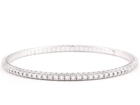 White Gold and Diamond Stretch Bracelet Hot on Sale