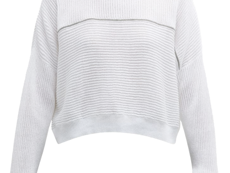 White Ribbed Monili Stripe Sweater Sale