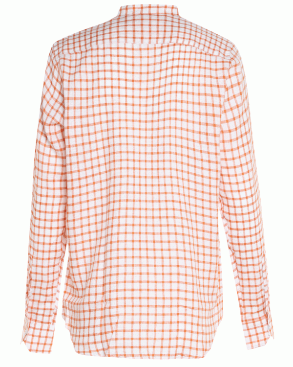 Orange and White Linen Checked Sportshirt Sale