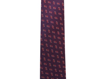 Amaranth and Flame Paisley Motif Tie on Sale