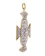 18k Gold and Platinum Diamond 1920 s Pendant For Sale