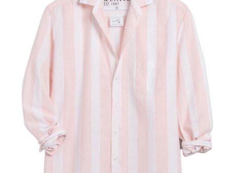 Wide Peach Striped Eileen Relaxed Button Up Shirt Online now