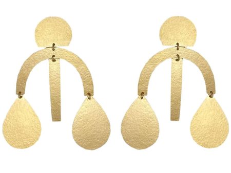 18k Gold Plated Brass ARC Drop Earrings on Sale