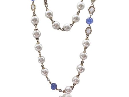 Akoya Pearl and Tanzanite Necklace For Discount