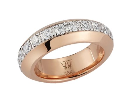 18k Rose Gold Grant Diamond Angled Ring For Cheap