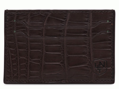 Alligator Card Holder in Brown Supply