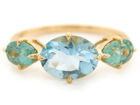 Aquamarine and Apatite Macaroon Ring Cheap