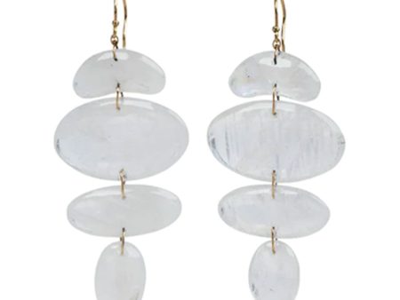 18k Yellow Gold Small Totem II Moonstone Earrings For Sale