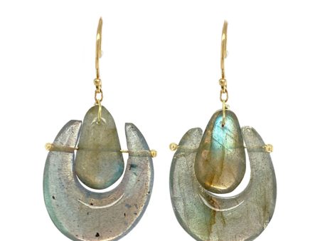 18k Yellow Gold Small O’Keefe Labradorite Earrings Fashion